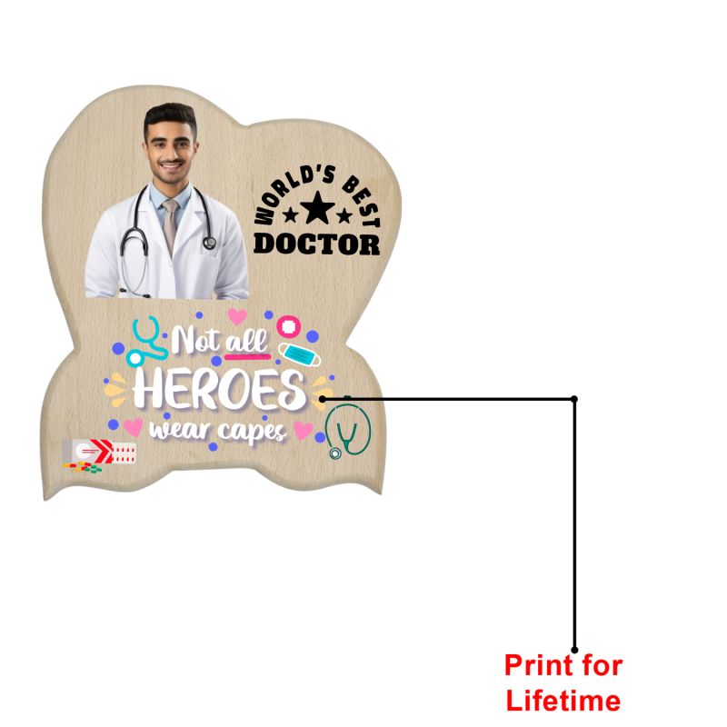 Customized World's Best Doctor Wooden Photo frame  Personalized Gifts for Doctors, Medical Students, or Healthcare Workers Home, Clinic & Hospital Desk Decor Plaque